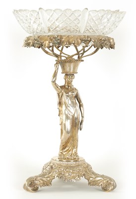 Lot 338 - A FINE REGENCY FIGURAL SILVER CENTREPIECE