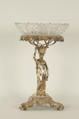 Lot 338 - A FINE REGENCY FIGURAL SILVER CENTREPIECE