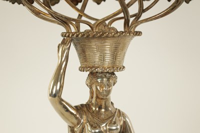 Lot 338 - A FINE REGENCY FIGURAL SILVER CENTREPIECE