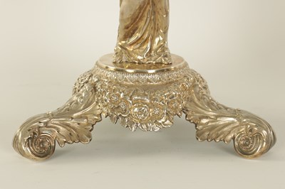 Lot 338 - A FINE REGENCY FIGURAL SILVER CENTREPIECE