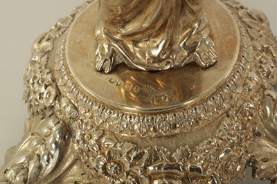 Lot 338 - A FINE REGENCY FIGURAL SILVER CENTREPIECE