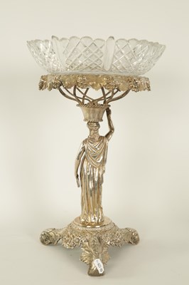 Lot 338 - A FINE REGENCY FIGURAL SILVER CENTREPIECE