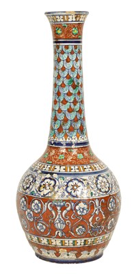 Lot 240 - AN 18TH/19TH CENTURY EASTERN/PERSIAN GLAZED POTTERY VASE