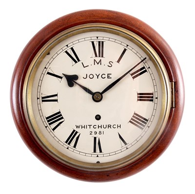 Lot 642 - A LATE 19TH CENTURY MAHOGANY RAILWAY CLOCK the...