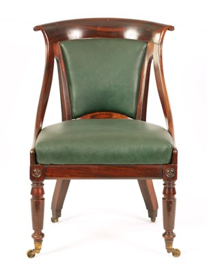 Lot 866 - AN UNUSUAL REGENCY GONÇALO-ALVES TIMBER LIBRARY CHAIR IN THE MANNER OF GILLOWS