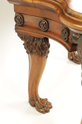 Lot 973 - AN UNUSUAL MID 19TH CENTURY WALNUT SERVING TABLE IN THE MANNER OF WILLIAMS AND GIBTON, DUBLIN