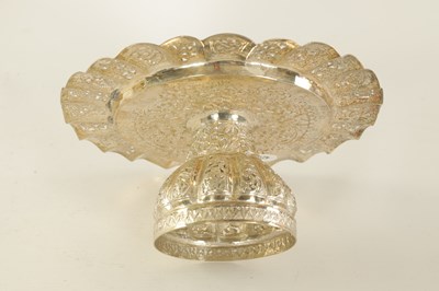 Lot 66 - A LATE 19TH CENTURY INDIAN SILVER TAZZA