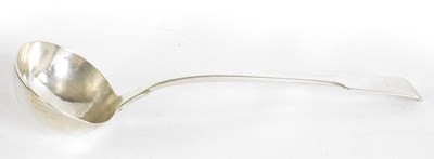 Lot 290 - A 19TH CENTURY SILVER SOUP LADLE