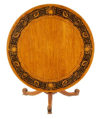 Lot 934 - A FINE MID 19TH CENTURY FIGURED SATINWOOD MARQUETRY INLAID CENTRE TABLE