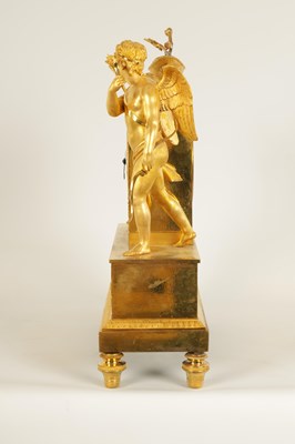 Lot 780 - AN EARLY 19TH CENTURY FRENCH FIGURAL ORMOLU MANTEL CLOCK OF LONG DURATION