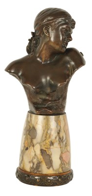 Lot 552 - JEAN GARNIER (1853 - 1910) A LATE 19TH CENTURY PATINATED BRONZE BUST