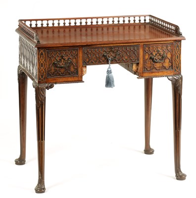 Lot 998 - AN UNUSUAL GEORGE III MAHOGANY CHIPPENDALE STYLE LOWBOY