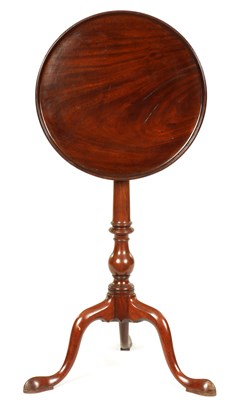 Lot 991 - A GEORGE III MAHOGANY TILT-TOP WINE TABLE