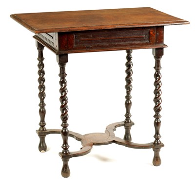 Lot 975 - A WILLIAM AND MARY JOINED OAK SIDE TABLE