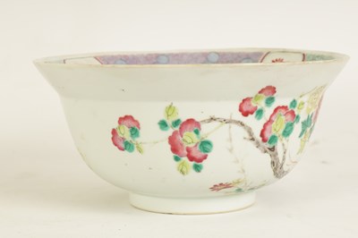 Lot 104 - A CHINESE FAMILLE ROSE BOWL BEARING  CHIEN LUNG MARKS AND POSSIBLY OF THE PERIOD