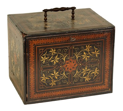 Lot 477 - AN 18TH CENTURY ITALIAN PARQUETRY INLAID TABLE CABINET