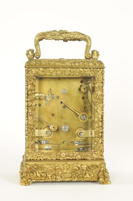 Lot 697 - A MID 19TH CENTURY FRENCH GRAND SONNERIE REPEATING CARRIAGE CLOCK