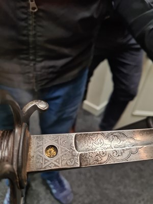 Lot 620 - A 19TH CENTURY OFFICERS ARTILLERY DRESS SWORD
