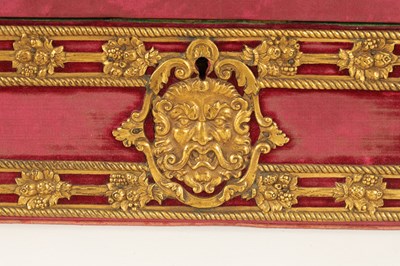 Lot 564 - AN AMERICAN ORMOLU-MOUNTED, RED VELVET AND CHROME HUMIDOR BY EDWARD F. CALDWELL & CO. NEW YORK