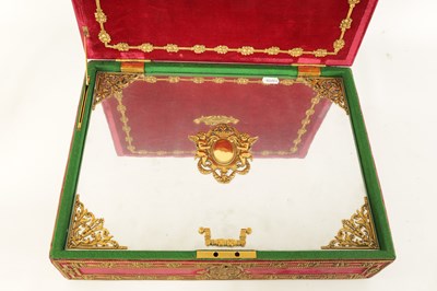 Lot 564 - AN AMERICAN ORMOLU-MOUNTED, RED VELVET AND CHROME HUMIDOR BY EDWARD F. CALDWELL & CO. NEW YORK