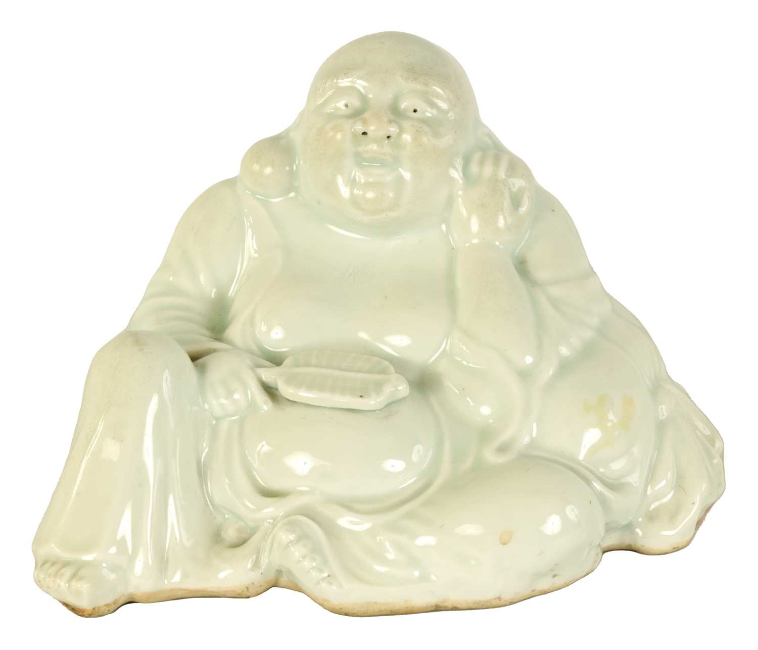 Lot 133 - AN EARLY 20TH CENTURY BLANC DE CHINE FIGURE OF A SEATED BUDDHA