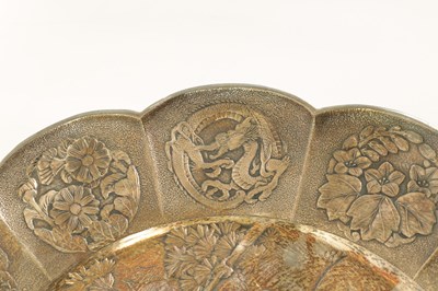 Lot 153 - A PAIR OF 19TH CENTURY SILVERED METAL CHINESE CIRCULAR HANGING PLAQUES