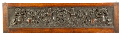 Lot 522 - A 19TH CENTURY FRAMED CONTINENTAL CARVED WALNUT PANEL