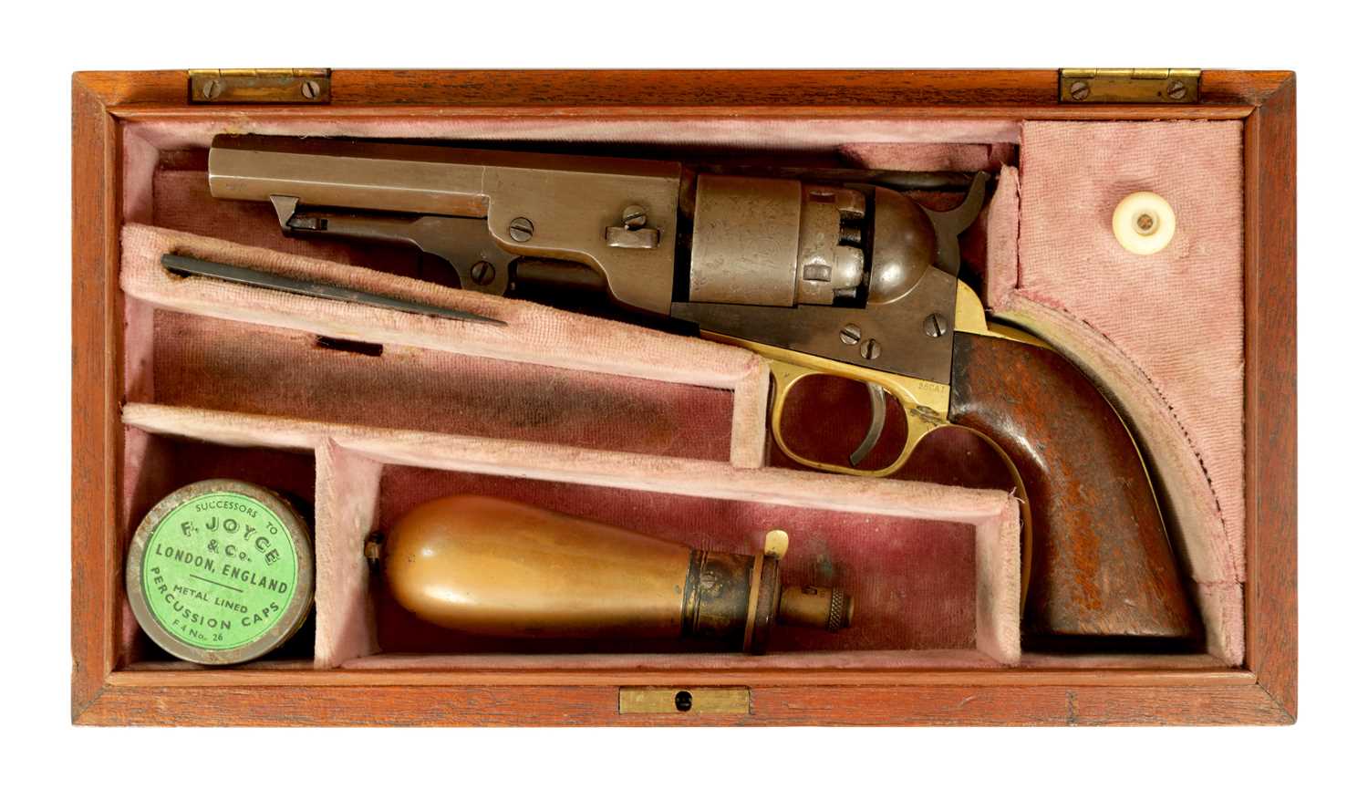 Lot 675 - A CASED COLT 1849 MODEL POCKET PERCUSSION REVOLVER NO. 12104