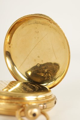 Lot 278 - KARL ZIMMERMAN, LIVERPOOL. A LATE 19TH CENTURY 18CT GOLD HUNTER POCKET WATCH