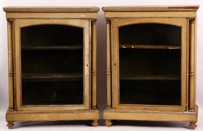 Lot 855 - A PAIR OF 19TH CENTURY GLAZED SIDE CABINETS...