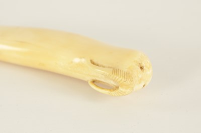 Lot 644 - A MID 19TH CENTURY NORWEGIAN WALRUS IVORY KNIFE