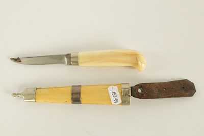 Lot 640 - A 19TH CENTURY NORWEGIAN WALRUS IVORY KNIFE