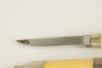 Lot 640 - A 19TH CENTURY NORWEGIAN WALRUS IVORY KNIFE