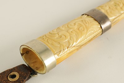 Lot 640 - A 19TH CENTURY NORWEGIAN WALRUS IVORY KNIFE