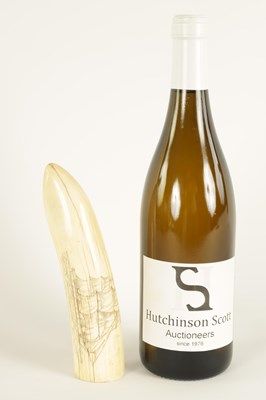 Lot 528 - A LARGE EARLY 19TH CENTURY WHALE'S TOOTH SCRIMSHAW