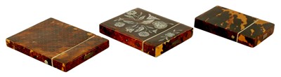 Lot 499 - A COLLECTION OF THREE 19TH CENTURY TORTOISESHELL CARD CASES