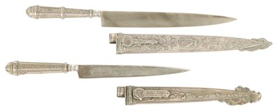 Lot 639 - TWO ARGENTINIAN SILVER GAUCHO KNIVES