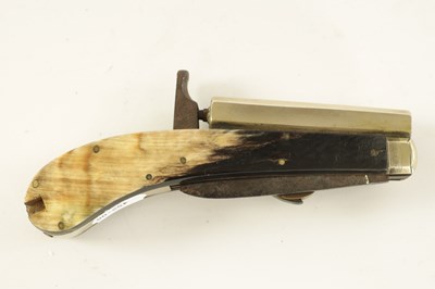 Lot 636 - UNWIN & ROGERS, SHEFFIELD. A MID 19TH CENTURY PERCUSSION KNIFE-PISTOL