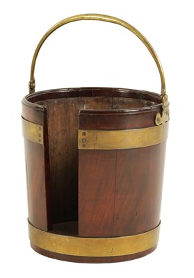 Lot 895 - A GEORGE III MAHOGANY PLATE BUCKET