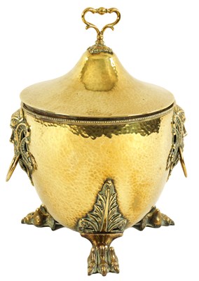 Lot 448 - A 19TH CENTURY ADAM STYLE URN SHAPED BRASS COAL BUCKET