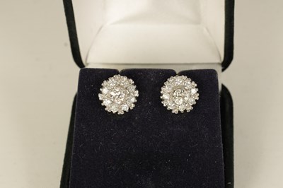 Lot 248 - A PAIR OF 18CT WHITE GOLD DIAMOND STUD EARRINGS