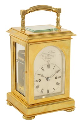 Lot 715 - JAMES McCABE, ROYAL EXCHANGE, LONDON No. 1274. A FINE 19TH CENTURY ENGLISH DOUBLE FUSEE REPEATING CARRIAGE CLOCK