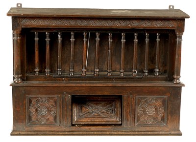 Lot 952 - A LATE 17TH CENTURY OAK DOLE CUPBOARD