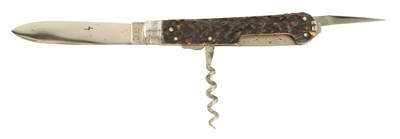 Lot 632 - AN UNUSED JOSEPH RODGERS LOCKING KNIFE WITH STAG HORN HANDLE