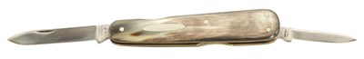 Lot 618 - A JOSEPH RODGERS THREE BLADED FOLDING KNIFE