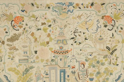 Lot 144 - A FINE 19TH CENTURY CHINESE EMBROIDERED SILK PANEL