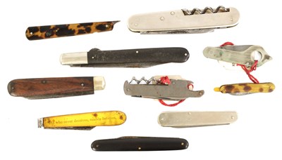 Lot 617 - A COLLECTION OF TEN FOLDING KNIVES