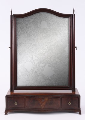 Lot 847 - A GEORGE III MAHOGANY SERPENTINE FRONT...