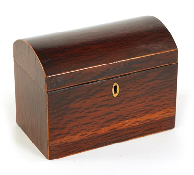 Lot 575 - A GEORGIAN PARTRIDGE WOOD DOME-TOP TEA CADDY