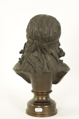 Lot 460 - JOHANN POLLAK (GERMAN born 1845) A LATE 19TH CENTURY BRONZE BUST OF A NEOPOLITAN GIRL